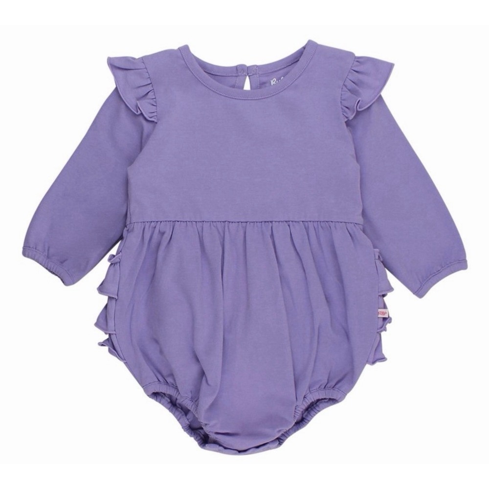 Baby Girls Wisteria Purple Knit  Flutter Bubble Romper 12-18